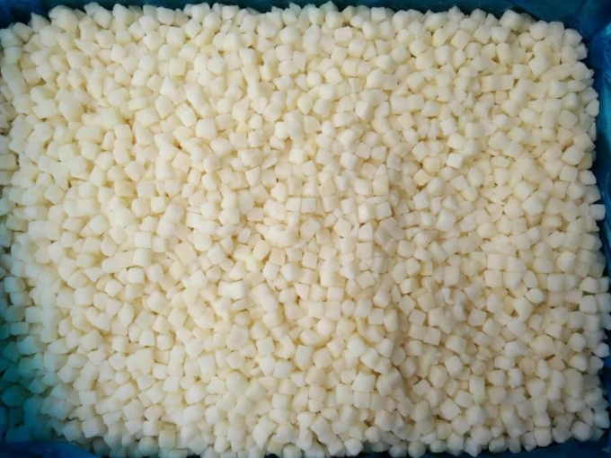 Cina Nuovo IQF Frozen Mela a fette in cubetti Fette a fette in fette 10 mm 6 mm Mela Fuji Frutta Perra Kiwi Mango Ananas Berry nero Ghermoglia 1